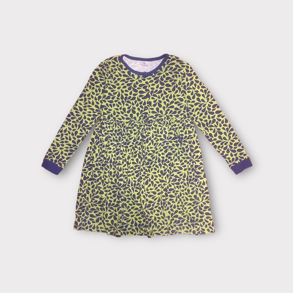 Hanna Andersson Tear Drop Pattern Green & Purple Dress